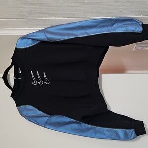 Nike Oversized Cropped Sporty Crewneck Sweatshirt Black/Blue Medium